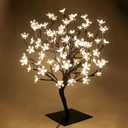 PMS 23inch 90 LEDs Cherry Blossom Tree Lights Desk Top Bonsai Tree Lamp with Low Voltage Transformer, Ideal for Christmas Wedding Party Bedroom Home Decoration (Warm White)