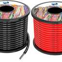 10 awg 5.2mm Silicone Electrical Wire Cables 50 Feet [25ft Black and 25ft Red] 10 Gauge 600V Soft and Flexible Hook Up Oxygen Free Stranded Tinned Copper Wire Model Battery Cable