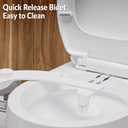 Bidet Toilet Seat Non-Electric,Fits Round Toilets - Soft Close Lid,Quick-Release for Easy Cleaning - Dual Nozzle System with Self Cleaning,Adjustable Water Pressure