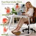 Ergonomic Wooden Footrest for Under Desk, Foot Rest with Anti-Slip Surface, Comfortable Desk Foot Stool for Office Home Gaming, Improve Posture & Promote Blood Circulation