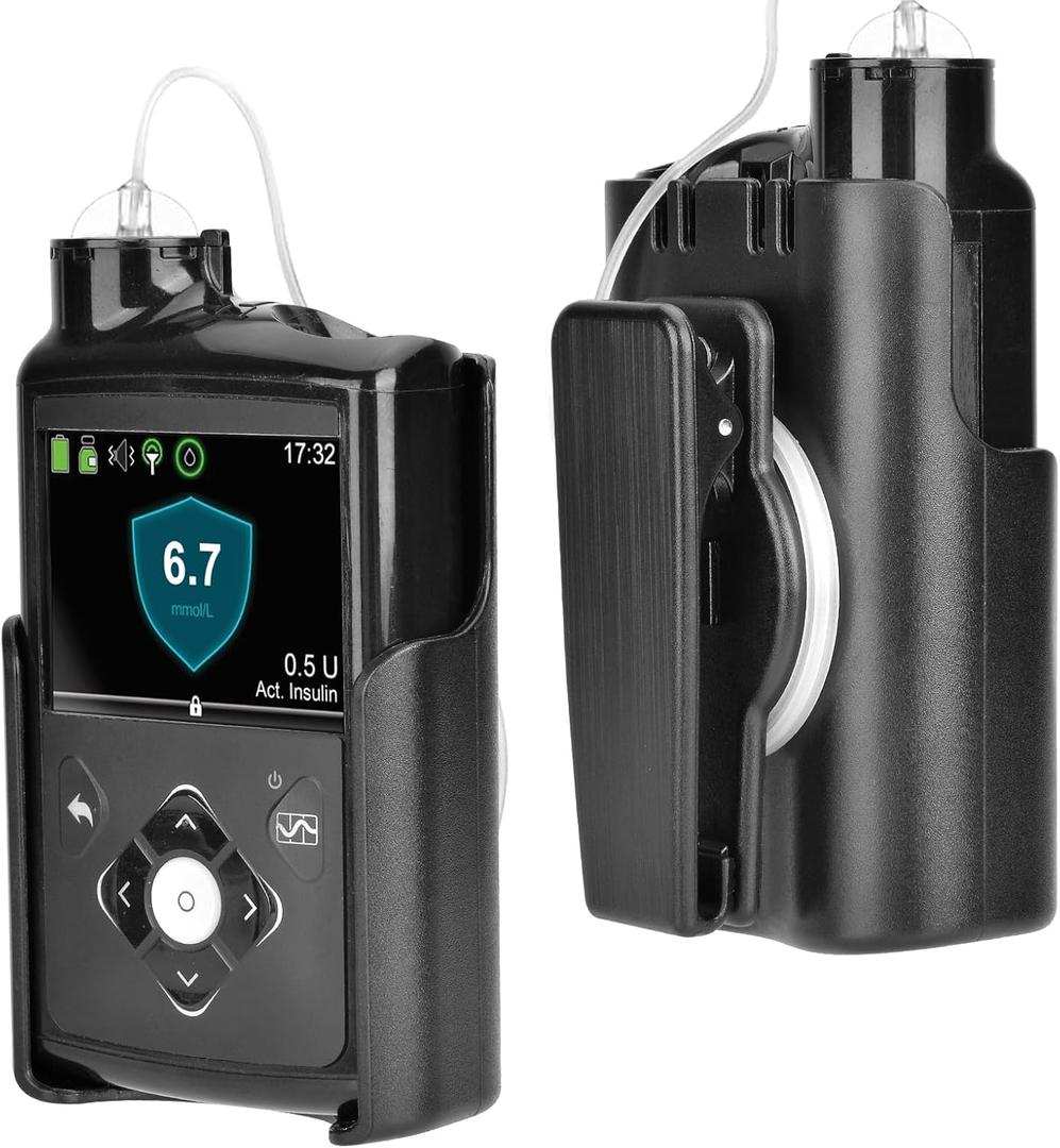 Ablefector Insulin Pump Holder, 360 Rotatable Pump Clip, Diabetic Pump Case for Tubing Management, Insulin Pump case for Carry-On, Compatible with Medtronic Minimed 630g 640g 670g 770g& 780g-Black