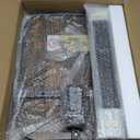 Kitstorack TV Tray Table, Adjustable Height & Flip-Top & Rounded Metal Corners, Snack Table for Couch, Sofa, Bed, Chair, Living Room, C Shaped End Side Table for Eating, Dinner or Laptop, Small Spaces (Brown)