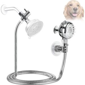 Sneatup Pet Shower Set with 8.2ft Hose & Flow Control Valve for Bathroom Shower Arm