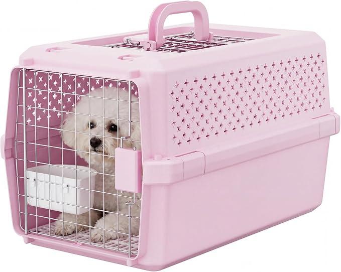 RIZZARI 22" Hard Pet Carrier: Travel Kennel for Cats & Small Dogs
Strong Metal Locking Door / Ventilated Side Panels / 22" Cozy Interior / Lightweight Structure / Top Carry Handle