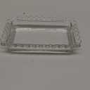 ‌Clear Glass Butter Dish with Lid  6.7in Glsss Container Serving Butter Storage Container for Fridge 