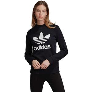 adidas Originals womens Trefoil Crewneck Sweatshirt, Black, XX-Small US