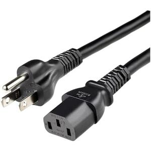 Amazon Basics PC Power Cord, 15 feet, AC Power Cord for Monitor, Computer, TV, 3 Prong, 18 AWG, 125 Volts, Black