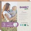 Bambo Nature Hypoallergenic Baby Diapers, Eco-Labelled Sustainable Diapers, Enhanced Leakage Protection, Totally Chlorine-free, Skin Friendly, and Super Absorbent - Size 3 (174 Count)