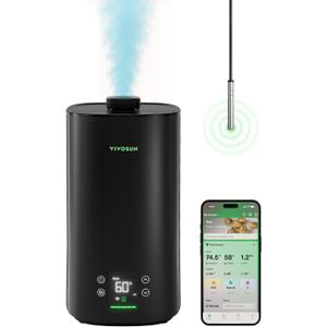 VIVOSUN AeroStream H05 Intelligent Wi-Fi Humidifier, 1.32 Gal / 5 L Humidifier with Temp & Humidity Probe, Smart Remote Control, Designed for Growers