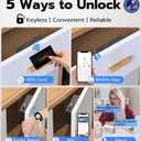 Anweller Smart Cabinet Lock, Hidden No Drill Adhesive Baby Proofing Child Proof Drawer Locks, Keyless RFID Bluetooth Cabinet Locks for Adults File Kitchen Cupboard Closet Liquor - Black