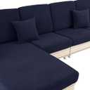 Couch Cushion Covers Seat Cushion Cover Stretch Couch Cover Separate Sectional Sofa Slipcovers Furniture Protector(3 Pieces for Seat or Sofa Backrest, Navy)