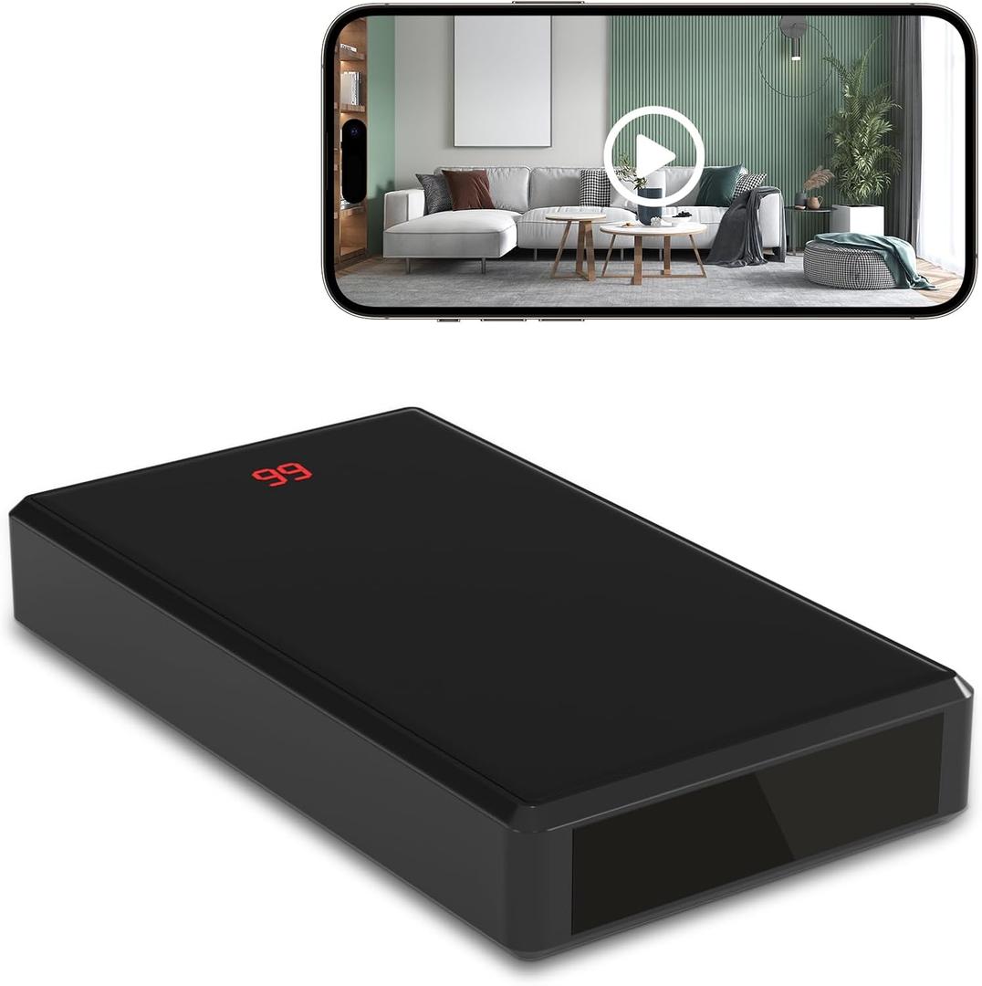 HiSpyCam Portable Charger Camera - Full HD 1080p WiFi Camera - Wireless Nanny Cam - Indoor/Outdoor Use - Local/Cloud Storage