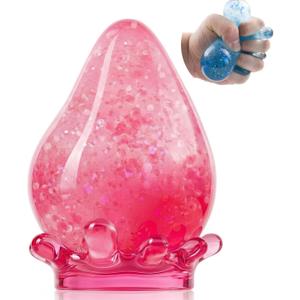 2 x Dream Squishy Drop Squishy Stress Ball,Water Drop Fidget Stress Ball,Ice Squishys Stress Cube-Drop Malt Sugar Balls Sensory for Relief Anxiety Pink, Classroom Prize Toys (Pink)