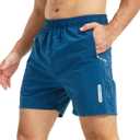 Men's Athletic Shorts Quick Dry Workout Shorts 7"/ 5"/ 9" Lightweight Hiking Linerless (Blue, S)