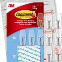 Command Medium Clear Wire Toggle Hooks,10 Wall Hooks and 12 Strips, Damage-Free Hanging with Adhesive, Great for Hanging Christmas Decorations, Holds up to 2 lb