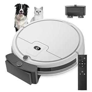 Robot Vacuum,Upgraded 2900Pa Super Thin Robotic Vacuum, 120Mins Max, Tangle Free, Automatic, Quiet Cleaning Robot Vacuum Cleaner for Pet Hairs,Dust,Hardwood Floors & Low-Pile Carpets (White)
