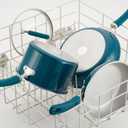 Rachael Ray Create Delicious Deep Nonstick Frying Pan / Fry Pan / Skillet with Lid - 9.5 Inch, Blue (Teal Shimmer)