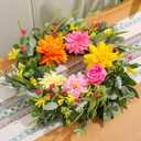 Spring Wreaths for Front Door 24 Inch, Artificial Summer Wreath with Dahlia and Peony for All Season Home Decor Easter Indoor Outdoor Wall Home Festival Celebrations