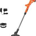 BLACK+DECKER 20V MAX Weed Wacker Cordless String Trimmer Edger Lawn Tool, 10-Inch Electric Weed Eater with Automatic Feed Spool, Ergonomic, Battery and Charger Included (LST201)