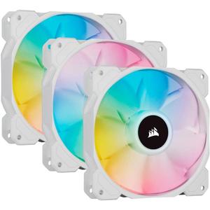 CORSAIR iCUE SP120 RGB ELITE Performance 120mm PWM Triple Fan Kit with iCUE Lighting Node CORE - White