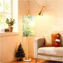 CDDUOLA Metal Floor Lamp with Easel, Adjustable 360° Swing-Arm Standing Lamps, 67in Tall Lamp with Marble Base for Living Room, Painting Rooms, Bedroom, Offices, Courtyards, Gold