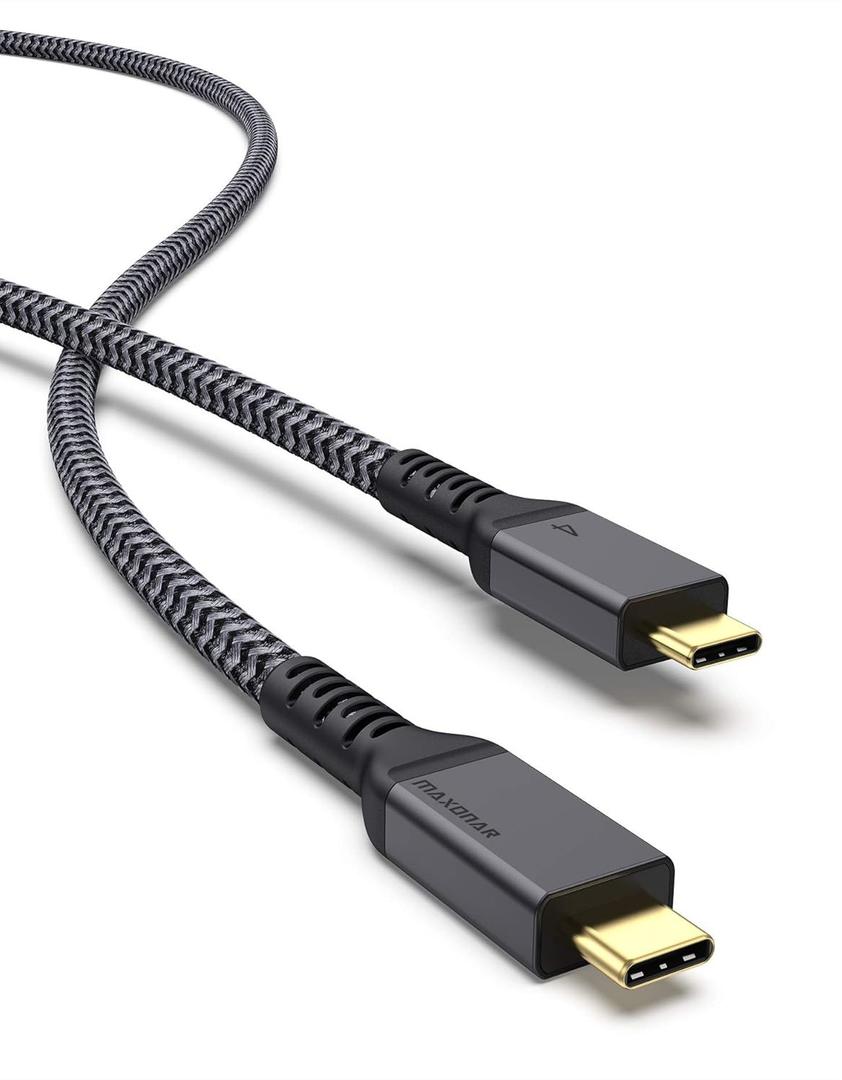 Maxonar 10FT Long Thunderbolt 4 Cable, 40Gbps Sync, 240W Charging, 8K/5K Display, All-in-One Cable Replaces Multiple Cables for 2026 Studio Display, MacBook, SSD, Docking