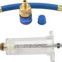AC Oil and Dye Injector Kit with Quick Coupler Manual Oil Dye Injector Refrigerant Tool with 1/4" SAE Connector
