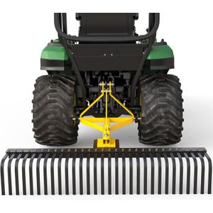 AUTOSAVER88 60" 3 Point Landscape Rake,Tow Behind Rake with 360 Degree Rotation for Category 1 Tractor Attachments,Pine Straw Harrow for Garden,Farm,2 Package in Total,Yellow & Black