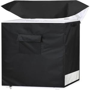 Chest Freezer Cover Deep Freezer Covers for Outside 7.0 Cubic Feet FreezerTop with Zipper to Open Waterproof and UV protection Extend their Service Life (38"W23"D34"H)
