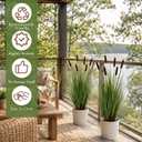 Jexine 2 Pack 3ft Artificial Cattails Plant in Pot for Indoor Outdoor