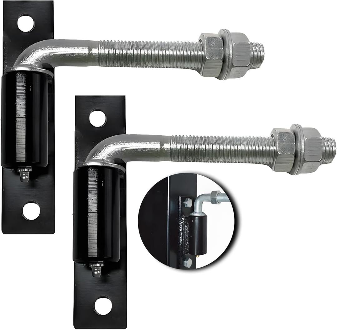2 Pack Steel J-Bolt Hinge with Plate for Doors Gates,Heavy-Duty Welded Hinge,Heavy-Duty Driveway Gates for Welding on Larger Iron or Steel Gates(Silver,A-5/8)