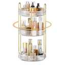 MOKANI 360 Rotating Makeup Organizer for Vanity, 3 Tier Adjustable Perfume Organizer for Dresser, Multi-Function Spinning Cosmetics Skincare Storage for Bedroom, Dresser, Countertop, Clear
