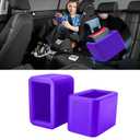 2 Pack Silicone Seat Belt Buckle Holder, Seat Belt Buckle Booster for Kids, Durable Silicone Material, Easy Access to The Buckles of Rear Seats, Car Accessories, Suitable for Most Car Models (Purple)