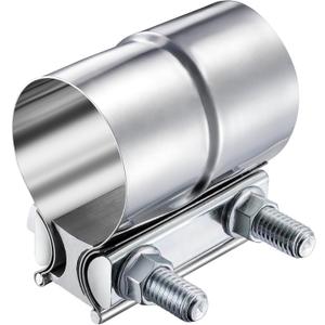 2.25 Inch Lap Joint Exhaust Clamp, 2 1/4 Inch 304 Stainless Steel Muffler Clamp, Pipe Clamps Sleeve Coupler for Pipes, Mufflers and Catalytic Converters