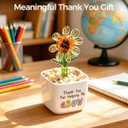 Teacher Appreciation Gift, Thank You for Helping Me Grow Hand Blown Glass Flower in Ceramic Pot, Meaningful Thank You Gift for Teacher, Mentor, Graduation or Retirement Desk Decor