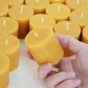 2 x 2 inch Natural Beeswax Pillar Candles Gift Set of 6, Smokeless Dripless Pure Organic Small Beeswax Candle with Natural Scent for Bedroom Study Decoration Travel Blackout Housewarming Gift, Yellow, 6 pack