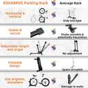ROCKBROS Bike Stand 2-in-1 Vertical & Horizontal Bike Stand Floor Foldable Adjustable Bike Parking Rack for 24" -27.5" Mountain Road Bike Indoor Storage Garage
