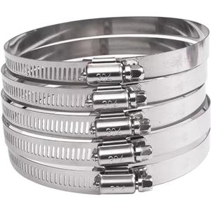 10pcs 194-216mm (8") 304 Stainless Steel Worm Gear Hose Clamp Set - Corrosion-Resistant for Automotive, Plumbing, Fuel Line, Garden Pipe, Washing Machine & More