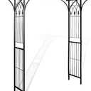vidaXL Garden Arch Black Iron 78.7 x 20.5 x 80.3 in Durable