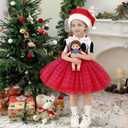 Girls Princess Hooded Tutu Dress, Christmas Gift Dress Up Costume, Holiday Halloween Party Outfit Toy for Kids (White, S)