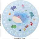 Soft Round ABC Rug for Kids Room,4 ft Washable Circle Nursery Rug,Non-Slip Whale Alphabet Baby Kids Rug Carpet for Nursery Playroom Bedroom Kids Room Decor