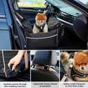 ZOMISIA Dog Car Seat for Small Dogs - Waterproof Pet Booster Seat for Car with Clip-On Safety Leash, Travel Carrier for Medium Puppy up to 25 lbs, Adjustable Buckles, Black