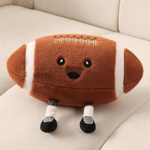 Cute Football Plush Pillow Toy,Football Stuffed Animal for Sofa/Bedroom Decor, Sports Throw Pillow,Themed Birthday Gift for Boys Girls Football Fans(Football 9 Inch)