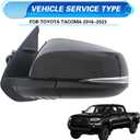 Left Driver Side Mirror fit for Toyota Tacoma 2016-2022 2023 Rear View Door Mirror Black POWER|SIGNAL|HEAT|With Blind Spot Monitor(Partslink TO1320350)(8Pins)