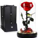 Valentines Day Gifts for Her, Beauty and The Beast Rose,Preserved Real Rose in Glass Dome,Forever Flowers with Warm Lights,Valentines Rose Gifts for Women Wife Mom Girlfriend,Birthday Gifts for Women