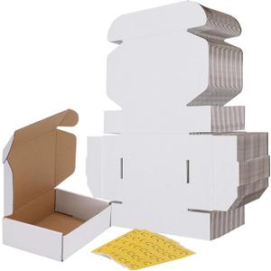 RLAVBL 7x5x2 Small Shipping Boxes Set of 40, White Corrugated Cardboard Mailer Box for Packing, Mailing, Business