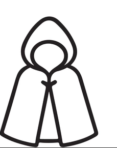 White and black hooded costume accessory, perfect for Halloween.