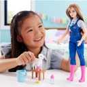 Barbie 65th Anniversary Doll & 10 Accessories, Farm Veterinarian Set with Blonde Vet Doll, Lamb with Moving Ears & More (Pink)