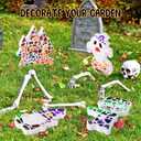 Gersoniel 6 Pack Halloween Painting Kit Stepping Stones Painting Crafts DIY Ceramic Mosaic Set with Paints and Brushes Pottery Stones Spooky Figurines for Arts and Party Decor