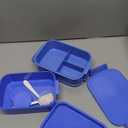 DaCool Bento Box Adults Lunch Container - 74 OZ Stackable Leakproof Bento Lunch Box for Adults Men Boys Teens Large Lunch Box Containers with Fork Spoon Sauce Boxes for Work School Dining Out, Blue